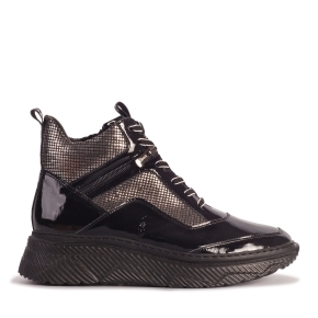 Czarne skórzane sneakersy